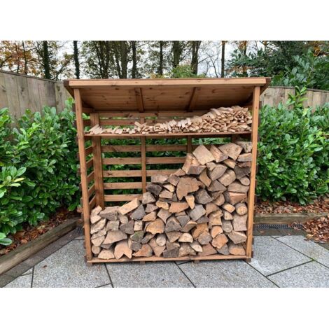 Charles Taylor Wooden Log Wood Store Kindling Shelf Garden Storage Large (1/4)