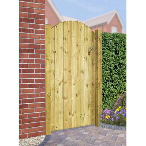 Carlton Bow Top High Quality Single Gate - Pressure Treated Scandinavian Redwood - W1050 x H1800 mm