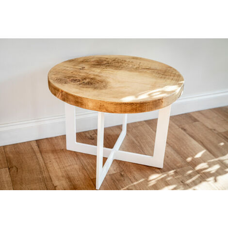 Round White Frame Coffee Table 100 cm