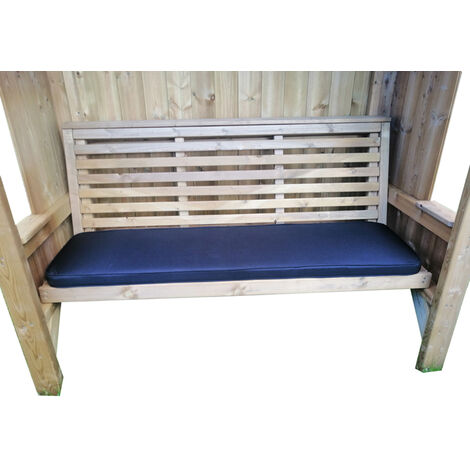Luxury Piped Waterproof Seat Pads - Double Navy Cushion - Outdoor Cushion for Garden Furniture