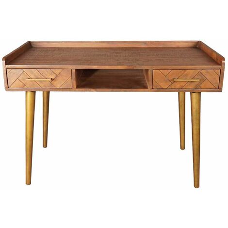 Wood and on sale gold desk