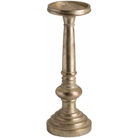 Effect Candle Holder - Resin - L12 x W12 x H31 cm - Antique Brass