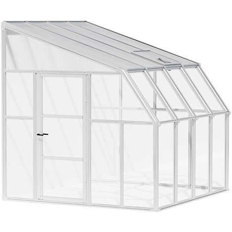Lean To Greenhouse Sun Room Clear 8 x 8 - Polycarbonate/Acrylic - L260 x W257 x H266 cm