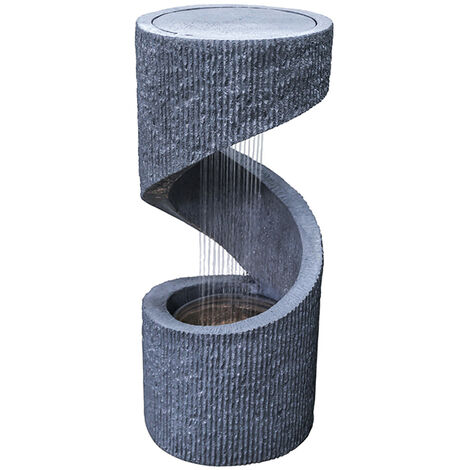 Outdoor Spiral Water Feature - Polyresin - L35 x W35 x H82 cm - Cement