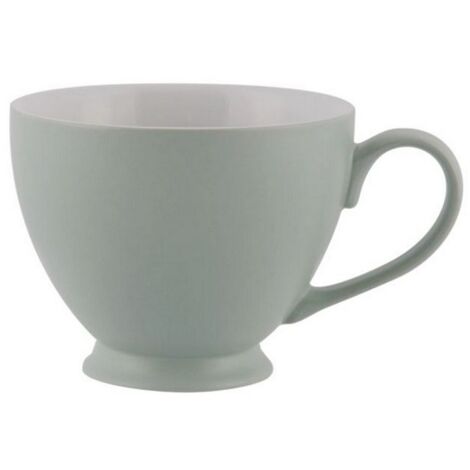 Set of 6 Teacups - Stoneware - L15 x W11 x H9 cm - Leaf Greeen