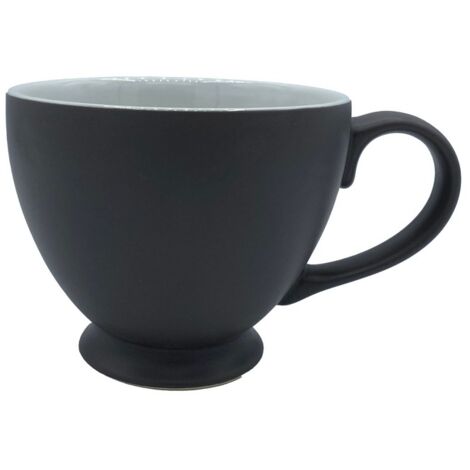 Set of 6 Teacups - Stoneware - L15 x W11 x H9 cm - Black
