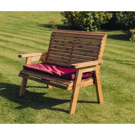 Valley 2 seat bench – Timber – 73cm width – FSC® certified Swedish redwood – Partially assembled – Handmade in the UK – Churnet Valley (1/4)
