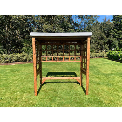 Regular Universal Shelter - Redwood - L92 x W172 x H194 cm - Grey Roof Cover Included - Fully Assembled