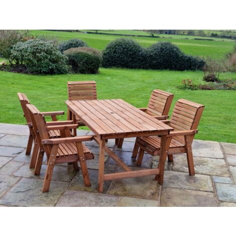 Valley 5 Seat Set 5XC Table - Timber - L220 x W230 x H95 cm - Garden Furniture - Minimal Assembly Required