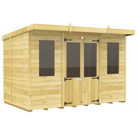 10ft x 6ft Pent Summer House - Wood - L178 x W302 x H201 cm