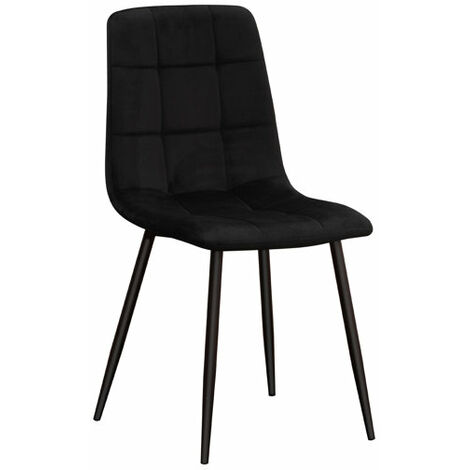 Chair - Tufted Fabric/Metal - L52 x W44 x H86 cm - Black