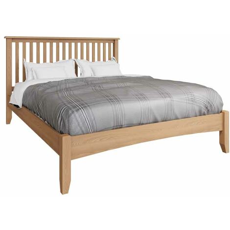 5' King Size Bed - Pine/MDF - L166 x W214 x H110 cm - Light Oak