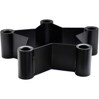 Star Shaped Centrepiece Dinner Candle Holder - Mild Steel - L25 x W25 x H7 cm - Black