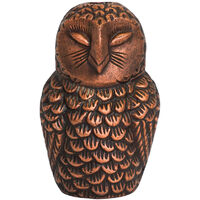 Cast Aluminium Owl Candle Holder - Aluminium - L8.5 x W7.5 x H14.5 cm - Antique Copper