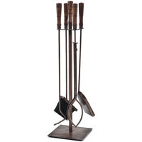 Fireside Companion Set - Iron - L20.5 x W20.5 x H74 cm - Copper