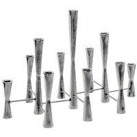 Parker 11 Piece Candle Centerpiece - Mild Steel - L27 x W51.5 x H42 cm - Silver