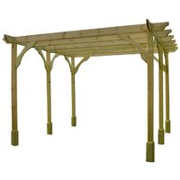 Premium Pergola 6 Posts - Wood - L240 x W660 x H270 cm - Light Green