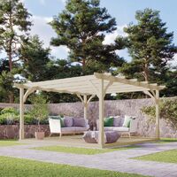 Premium Pergola and Decking Kit - Wood - L360 x W360 x H270 cm - Light Green
