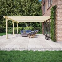 Wall Mounted Double Premium Pergola 3 Posts - Wood - L240 x W540 x H270 cm - Light Green