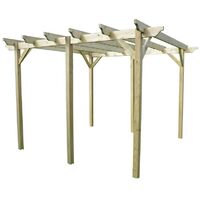 Garden Pergola 6 Posts - Wood - L360 x W480 x H270 cm - Light Green