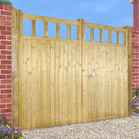 Quorn Tall Double Garden Gate - Pressure Treated Scandinavian Redwood - W2700 x H1800 mm