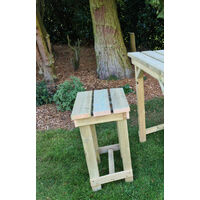 Bar Stool - Pressure Treated Timber Garden Seat - L49 x W49 x H77 cm - Minimal Assembly Required