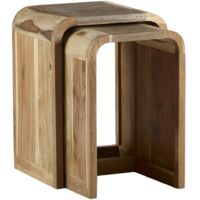 Aspen Nest of 2 Tables - Metal/Wood - L35 x W40 x H55 cm