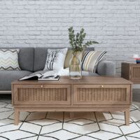 Bordeaux Coffee Table - MDF - L50 x W110.2 x H43.2 cm - Oak
