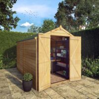 10 x 6 Feet Overlap Apex Shed - Timber - L297 x W190.4 x H198.7 cm - Brown