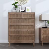 Bordeaux 6 Drawer Chest - MDF - L39 x W85 x H109 cm - Oak