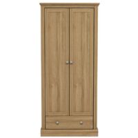 Devon 2 Door Wardrobe - Particle Board - L56 x W79.7 x H181.5 cm - Oak