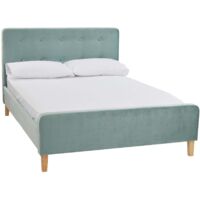 Pierre 5.0 Kingsize Bed - Velvet - L217 x W160.5 x H104 cm - Aqua