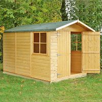 Guernsey Double Doors Tongue and Groove Garden Shed Workshop Approx 7 x 10 Feet