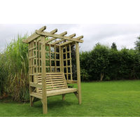 Beatrice Arbour - Sits 2, wooden garden bench with trellis