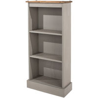 Corona Grey Washed Effect Pine Low Narrow Bookcases