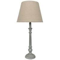 Lamp and Shade - L12 x W12 x H54 cm - Cream