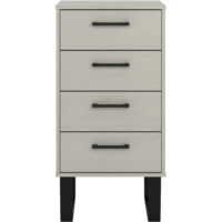 4 Drawer Narrow Chest of Drawers Grey Wax Finish