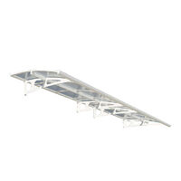 Patio Cover Bordeaux Door Awning Canopy 4460 Clear - Acrylic - L447 x W139 x H33 cm - White