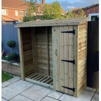 Wooden Garden Heavy Duty Logstore With Tool Shed 6X6 (Height Ft X Width Ft)