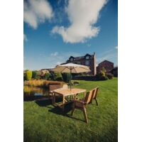 Valley 4 Seat Set 2X2B Table - Timber - L220 x W180 x H95 cm - Garden Furniture - Minimal Assembly Required