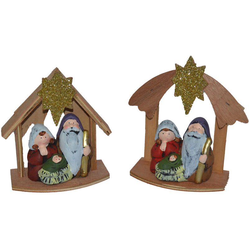 Carretto 7,5 x 9,5 x 5 cm in Legno per Presepe 11473