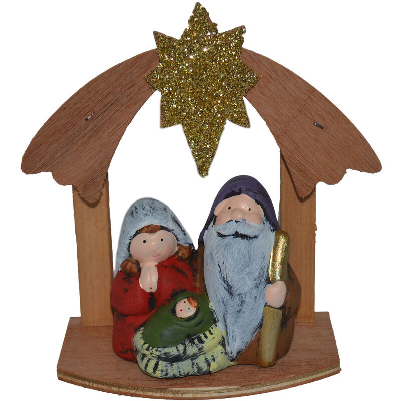 Carretto 7,5 x 9,5 x 5 cm in Legno per Presepe 11473