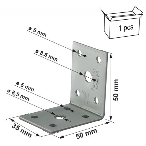 Connettori Angolari In Acciaio - 16 Pezzi - 50x50 Mm - Per Mobili E PC - Foto 3