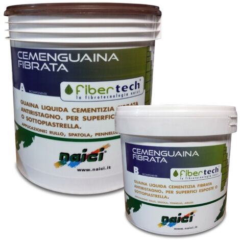 Naici CEMENGUAINA FIBRATA liquida impermeabilizzante a+b 20KG grigio scuro