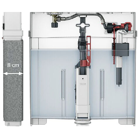 Tece 9370500 cassetta di scarico TECEbox OCTA II 8 cm per WC a pavimento