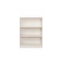 3 Tier Bookcase Wide Display Shelving Storage Unit Wood Furniture White