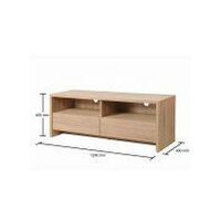 Modern TV Unit Stand 120cm Media Cabinet 2 Drawers + Shelf Oak Effect