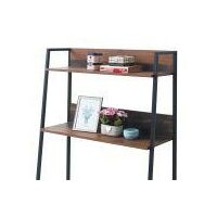 Abbey Rustic Retro Ladder Bookcase Desk Shelving Shelf Unit 3 Tier Drawer - Brown