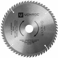 VONROC Hoja de sierra universal 216mm - 60 dientes - para madera - adecuada para ingletadoras y sierras de mesa.