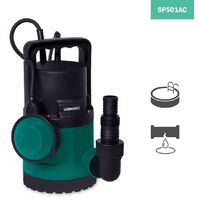VONROC Bomba sumergible /Bomba de agua 300W - 6500l/h - Para agua limpia y ligeramente contaminada - Con interruptor de flotador